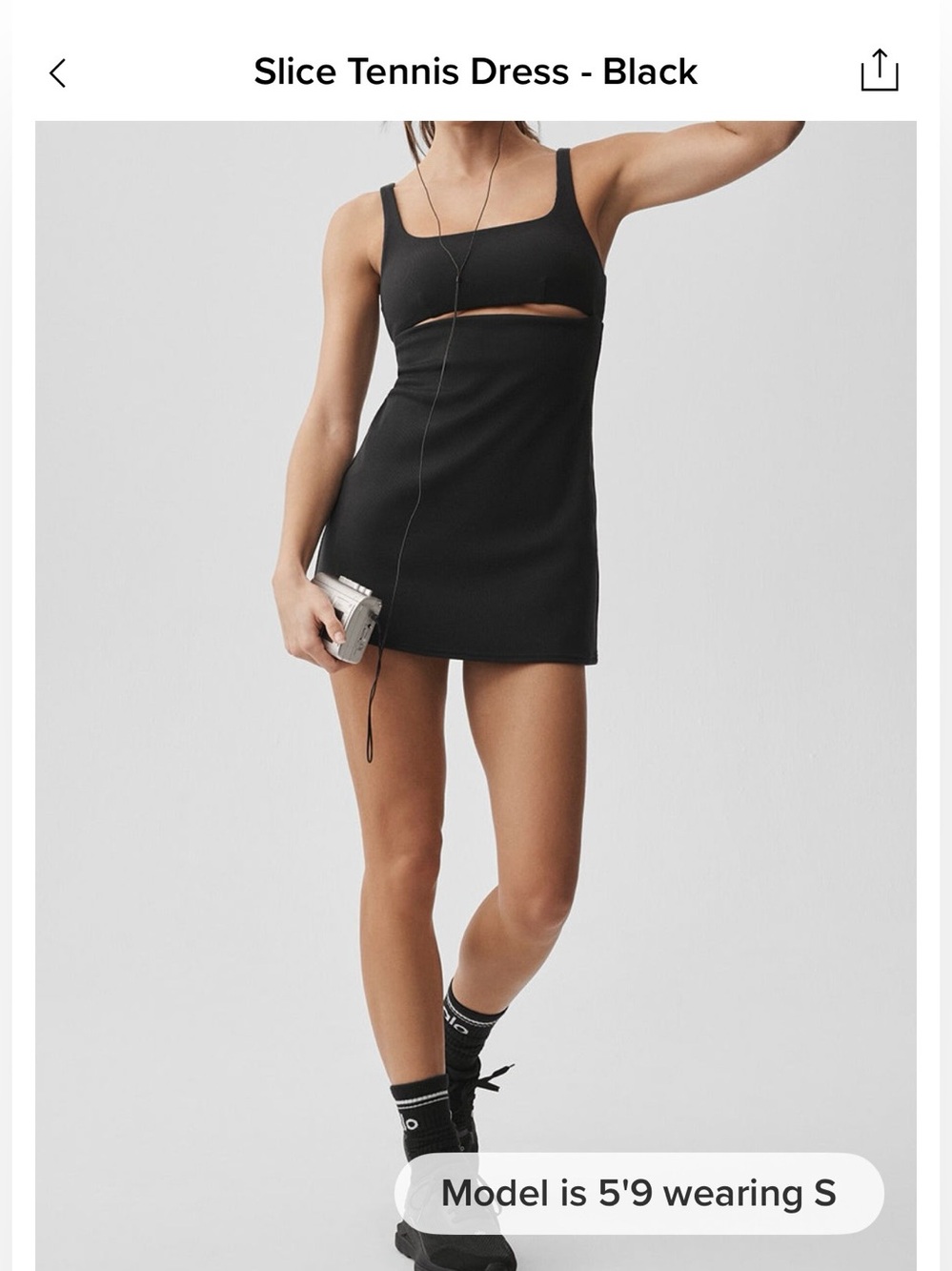 Alo Slice Tennis Dress - Black